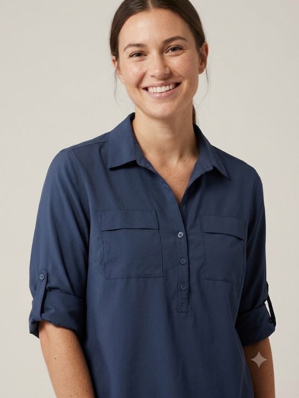 Royal Robbins Navy Blue Hiking Camp Top Gorpcore Outdoor Utility Shirt Travel